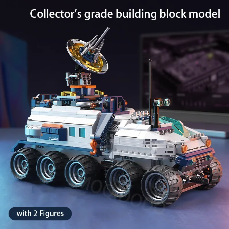 Space Exploration Building Blocks Toy With Lights LED Earth Instrument Mech Gloves Space Rover Toys For Adults Kids Boys Gift