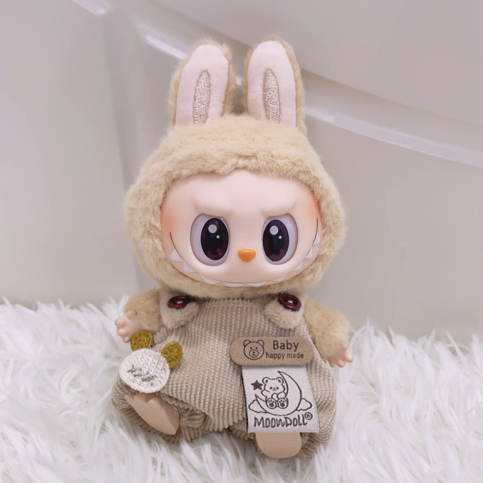 17 سنتيمتر Labubu ملابس دمى الجلوس وزرة الحفلات قبعة صغيرة V1 V2 دمية الملابس والاكسسوارات DIY بها بنفسك لعب الأطفال هدية عيد ميلاد