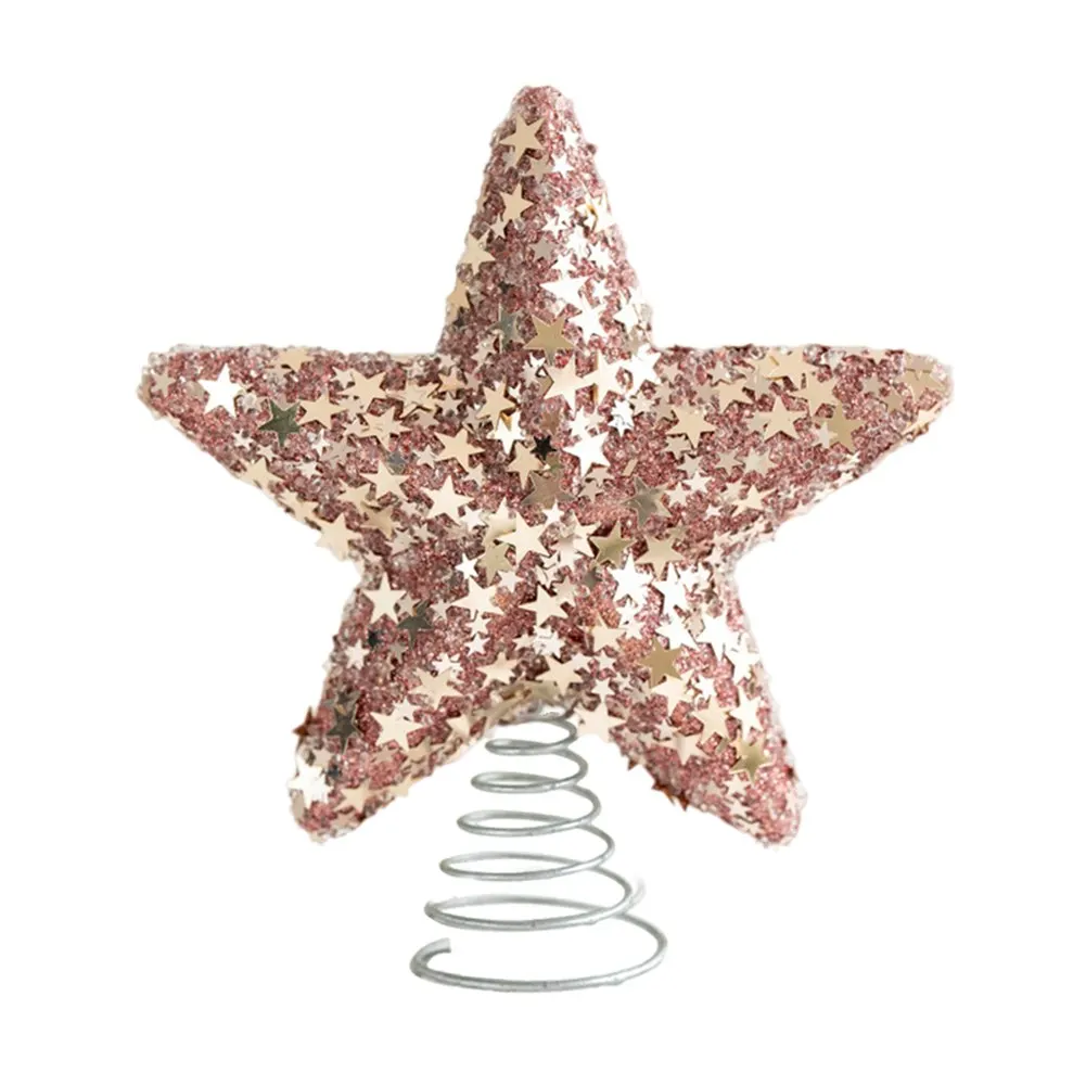 Festive Home Accent Champagne Silver Pink Star Delightful Christmas Motifs Easy To Attach Perfect For Christmas