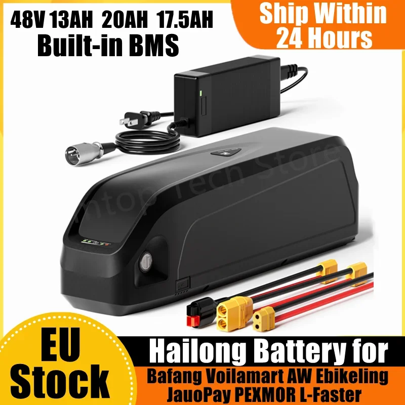 EU Stock Hailong 48V Ebike Battery For Bafang Voilamart AW Ebikeling JauoPay PEXMOR L-Faster 350W 500W 750W 1000W 1500W E-Bike