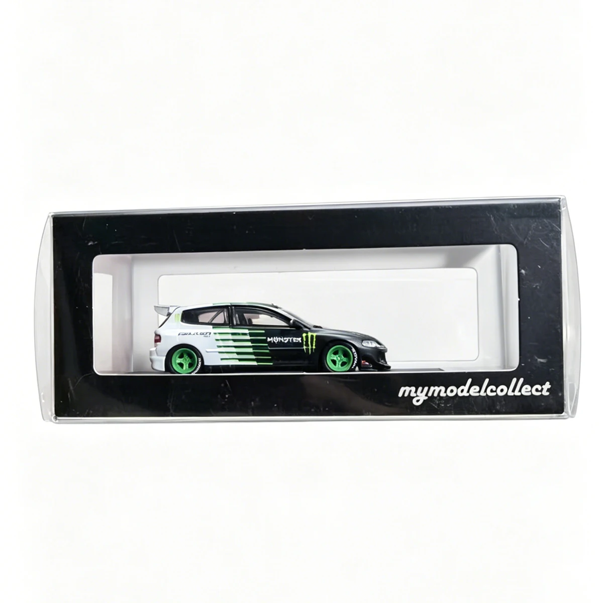 My Model Collect MMC 1:64 Honda Civic EG6 White Black Track Livery / Blue SUNOCO Alien Theme Diecast Model Car In Stock view 5