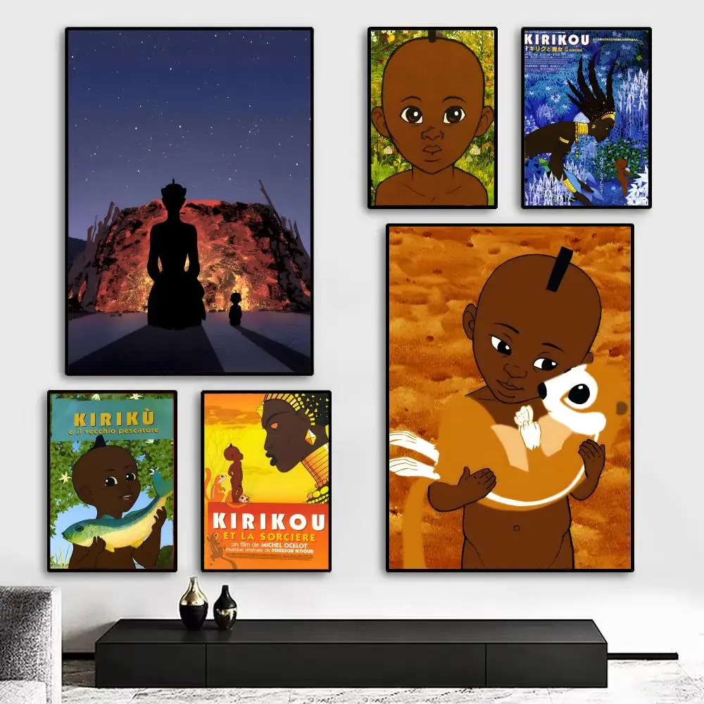 Animation Kirikou et la Sorcieres Poster Kunstdruck Wanddekoration, ideal für Wohnzimmer, Schlafzimmer, Bar, Salon und als Geschenk für zu Hause