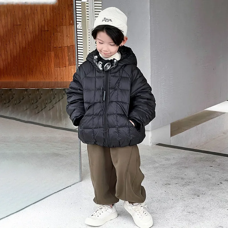 Children's down Jacket Winter 2023 New White Duck down Boys and Girls Short Winter Clothing Tops Thickened Kids' Overcoat Tide