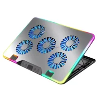 F36 Gaming Laptop Cooling Pad w/ 5 Fan Dual USB LED Screen Laptop Notebook Cooler Stand for 11-17.3'' 7 Angle Adjustable Bracket - Image 6