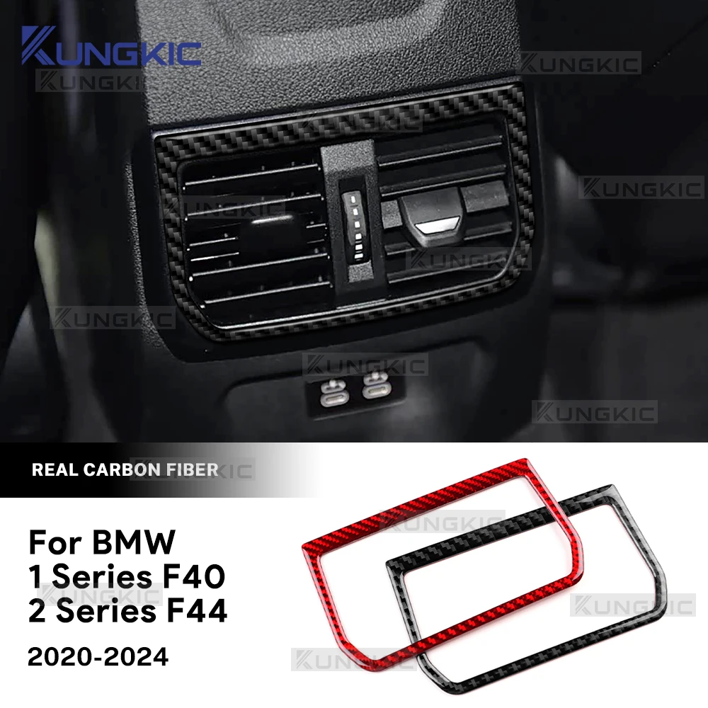 

Real Soft Carbon Fiber For BMW F40 F44 1 2 Series 2020 2021 2022 2023 2024 LHD RHD Car Rear Outlet Air Vent Cover Trim Sticker