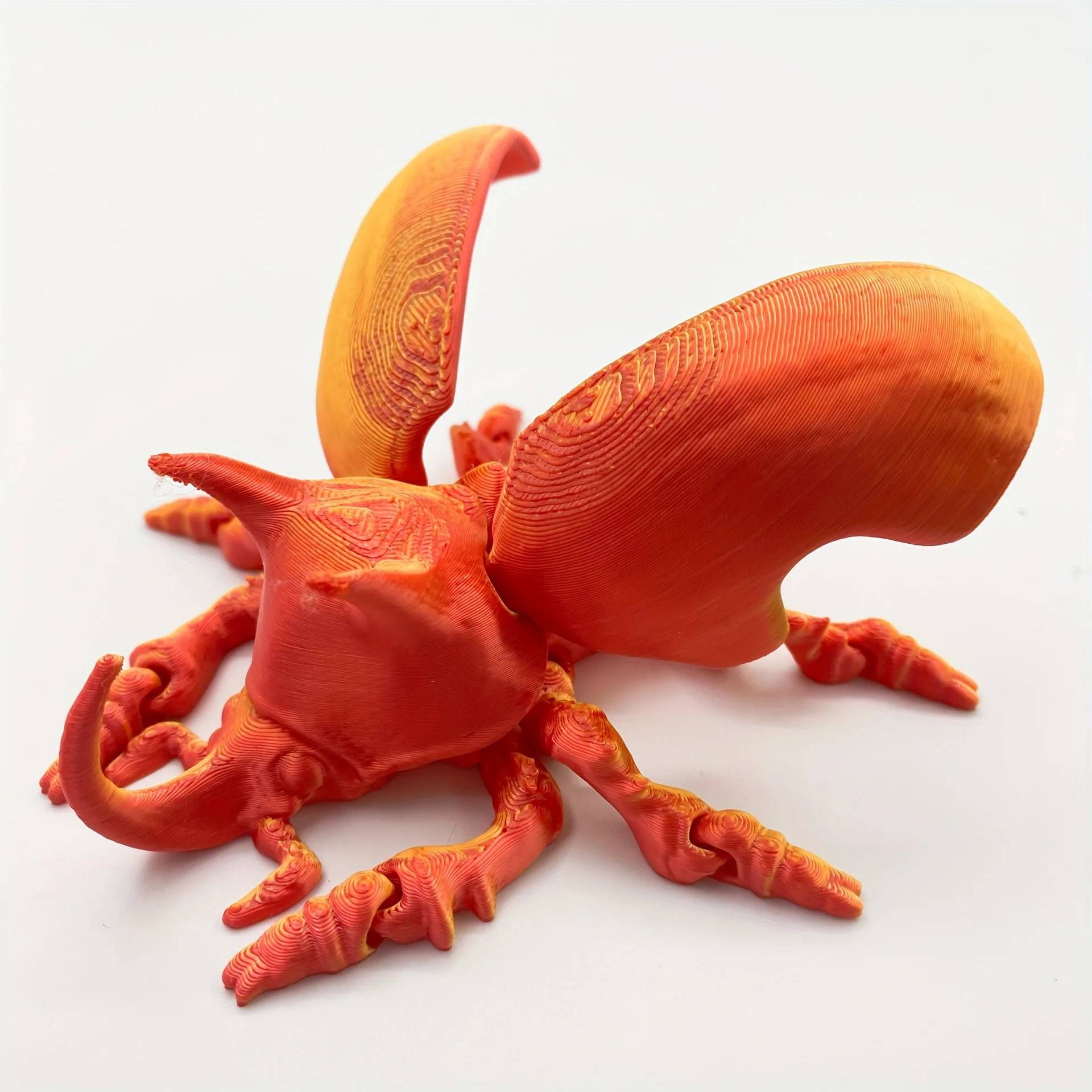 

3D printed gradient wings that can spread out, single horned beetle model,home and office decoration, unique handmade art statue