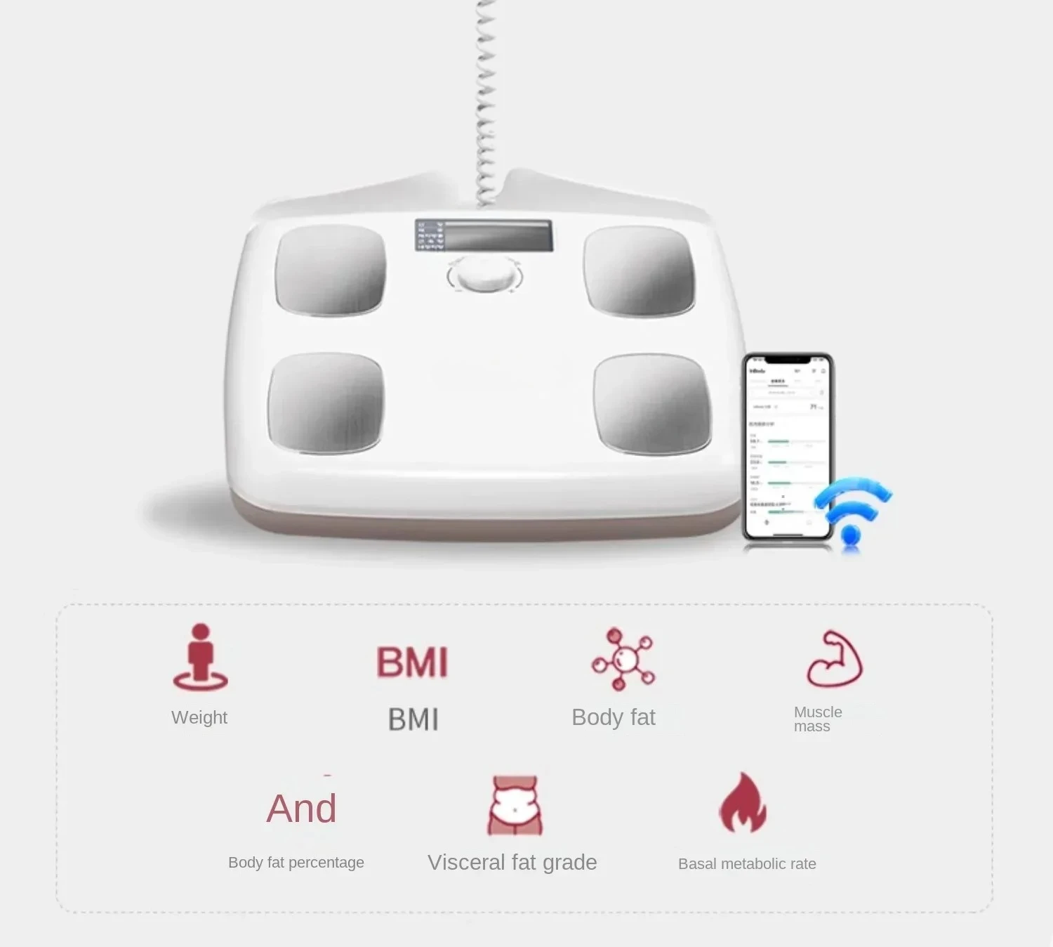 Eight Electrode Intelligent High Precision Body Scale for Sports, Electronic for Professional Household Weight