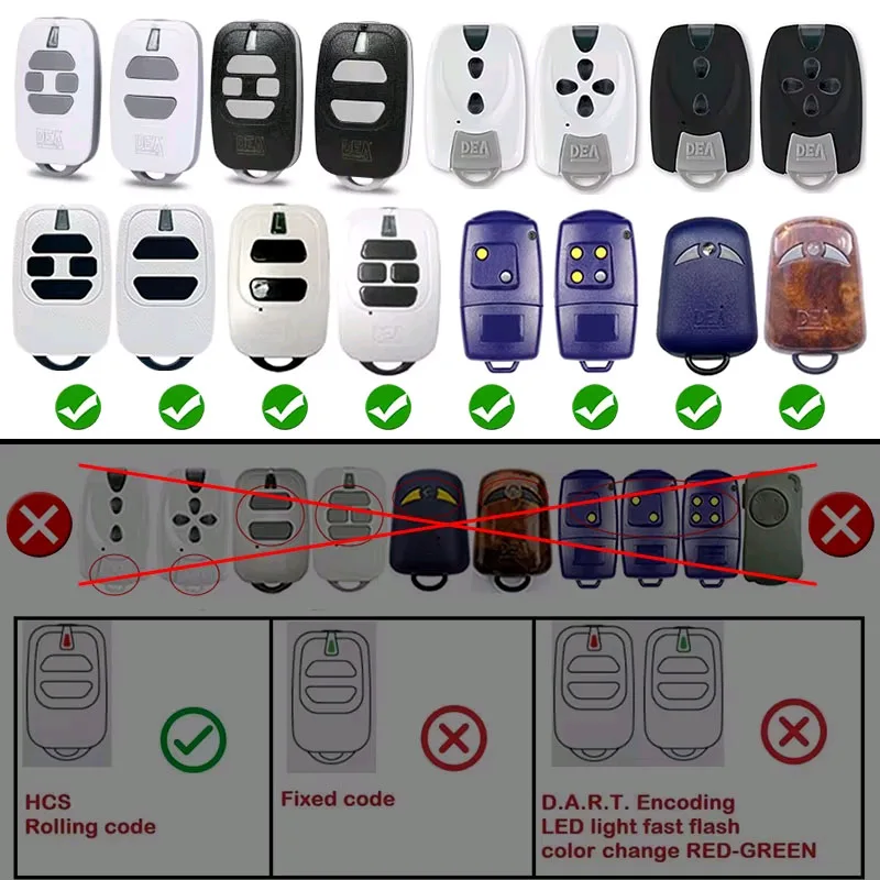 DEA Remote Control GT2 GT4 GTI2 GTI4 GTI2M GTI4M GTI2N GTI4N TR2N TR4N TR2 TR4 GENIE 273 273L GOLD 288 289 Garage Door Opener