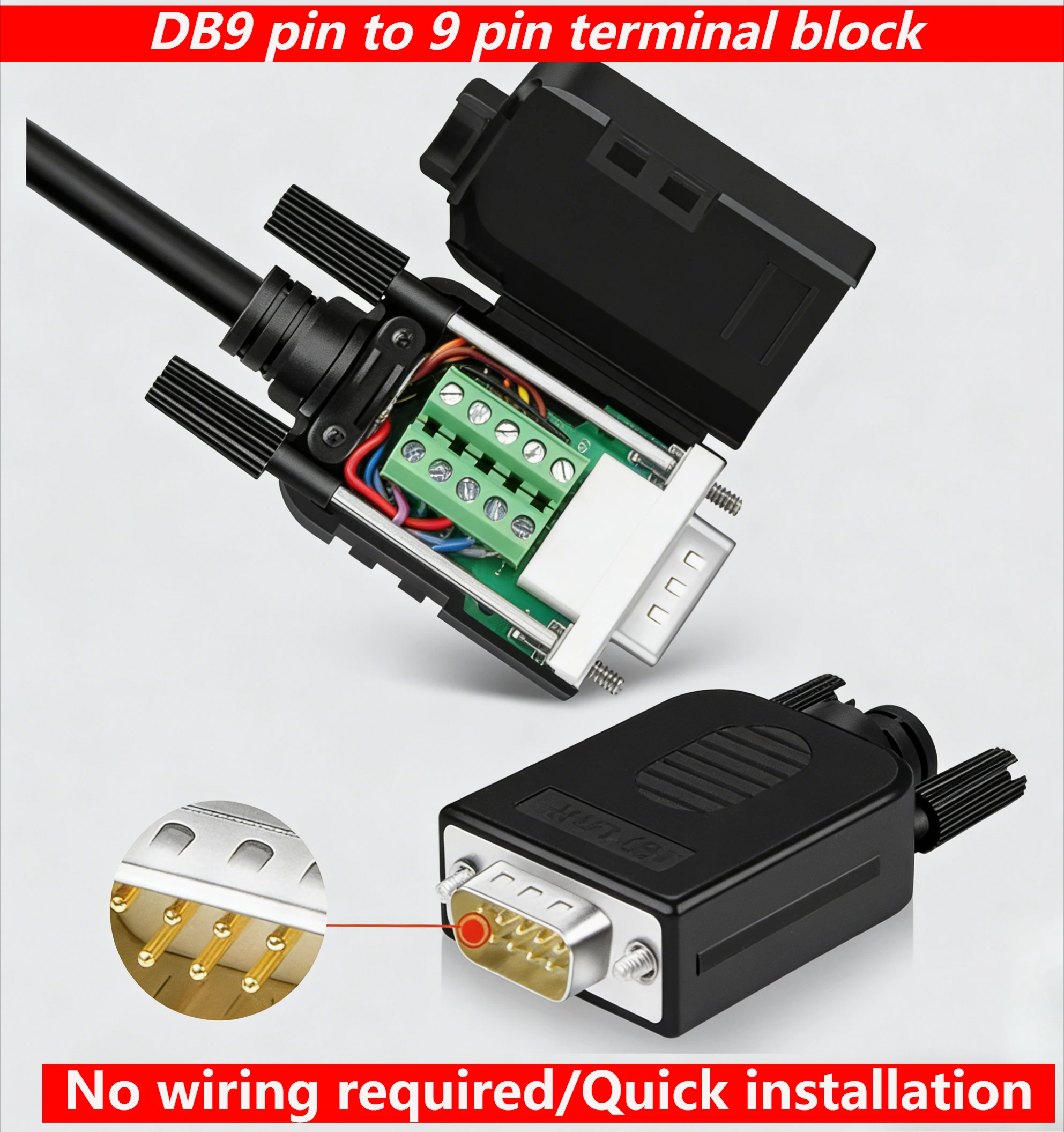 DB9 Male/female RS422/RS485 RS232 To Solderless Adapter Solderless Terminal Block  TTL Adapter Terminal Block Terminal Block
