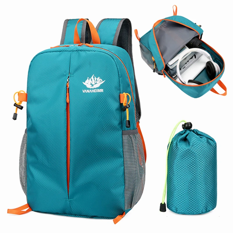 Mochila impermeável pequena ultraleve, bolsa de viagem ao ar livre dobrável para homens, escalada sacos de grife unisex caminhadas mini mochilas