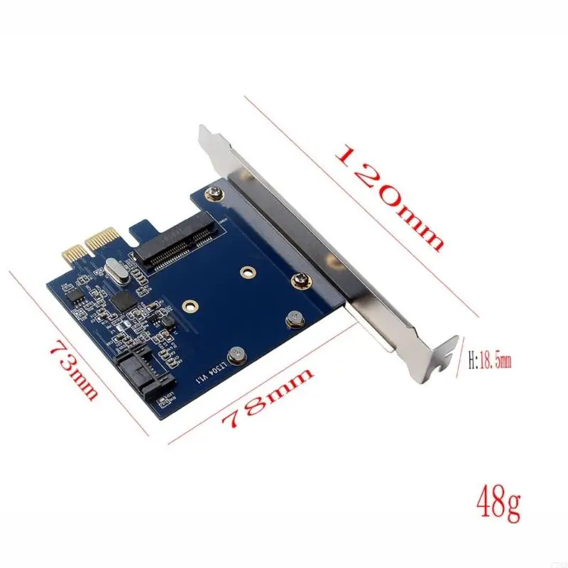 C7AB PCIE SATA3 PCIExpress to MSATA and SATA3.0 Expansion Card for Desktop PC