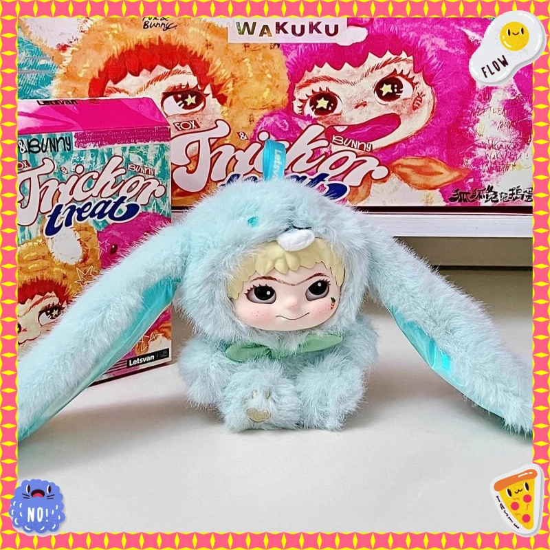 

ГОРЯЧАЯ слепая коробка WAKUKU Fox Fox Rabbit Mischief Diary First and Second Generation Series Виниловый плюшевый кулон Подарок Пятно ручной работы