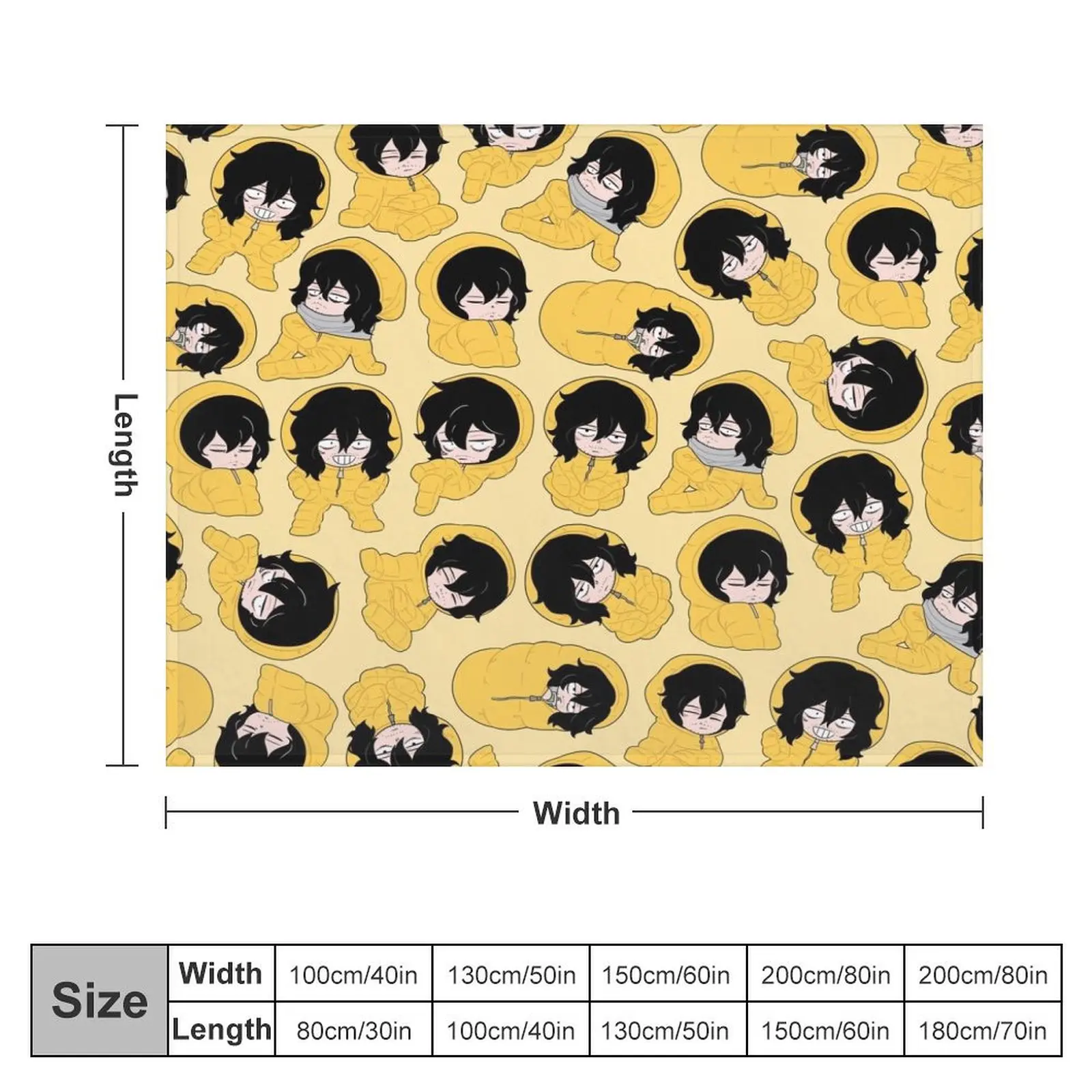 Aizawa in a sleeping bag pattern Throw Blanket Hairys Bed Comforter For Baby Blankets