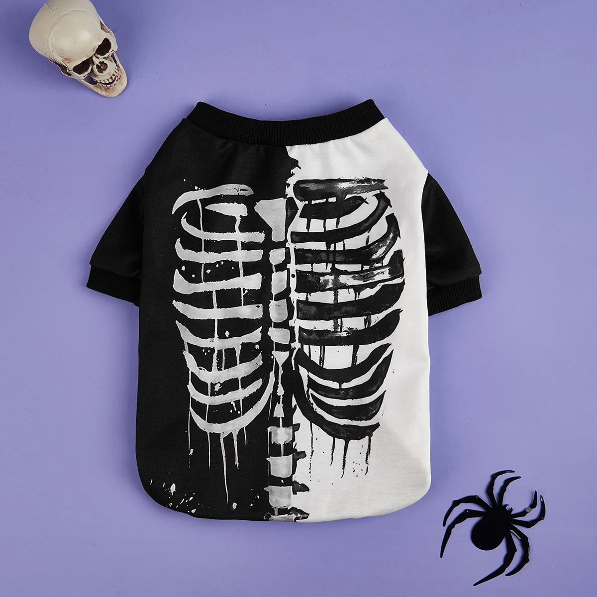 Hund Hoodies Welpe mit coolen Skelett bedruckten Sweatshirts für kleine mittelgroße Hunde katze weiche und bequeme Hemden Halloween Hund Pyjama