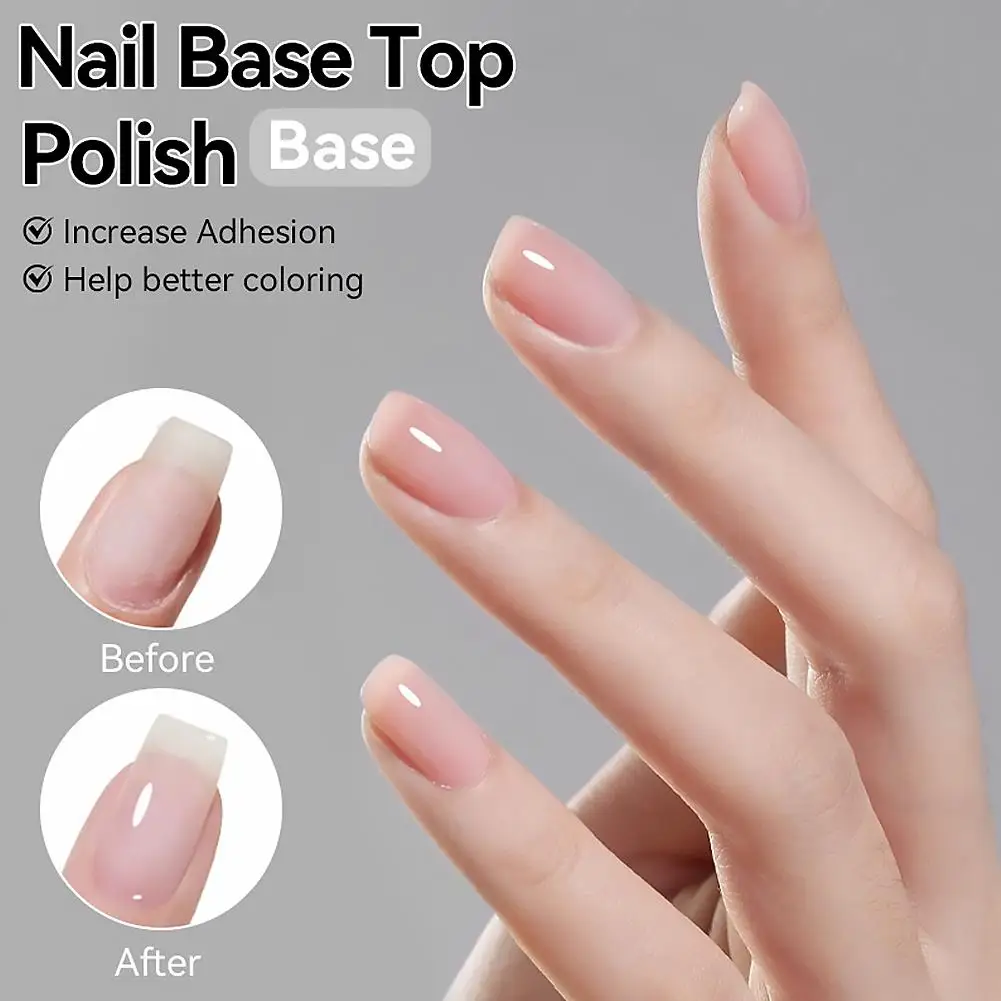 7ml Milky White Nail Strengthener Base Coat Long Lasting Waterproof Quick Dry Glossy Top Coat Transparent Nail Care Oil