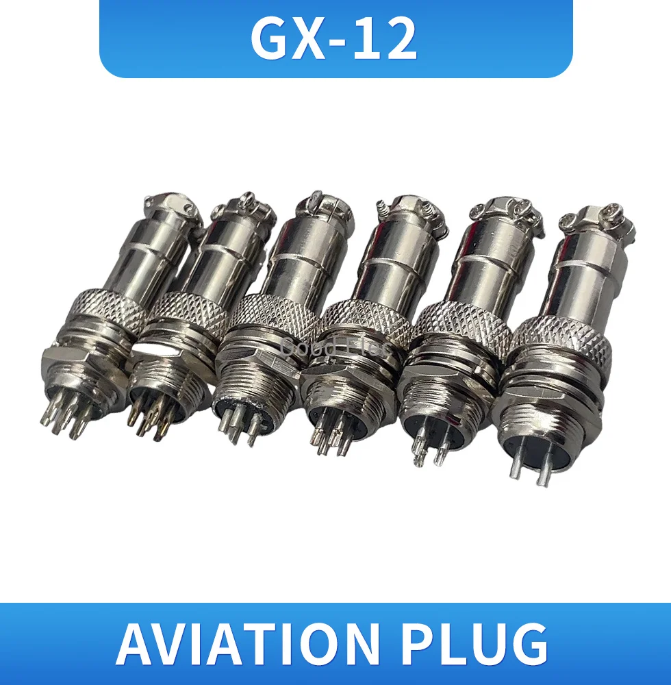 GX12 series  2/3/4/5/6/7 Pin Male & Female Wire Panel Connector Circular Screw Type Electrical Connector Socket Plug