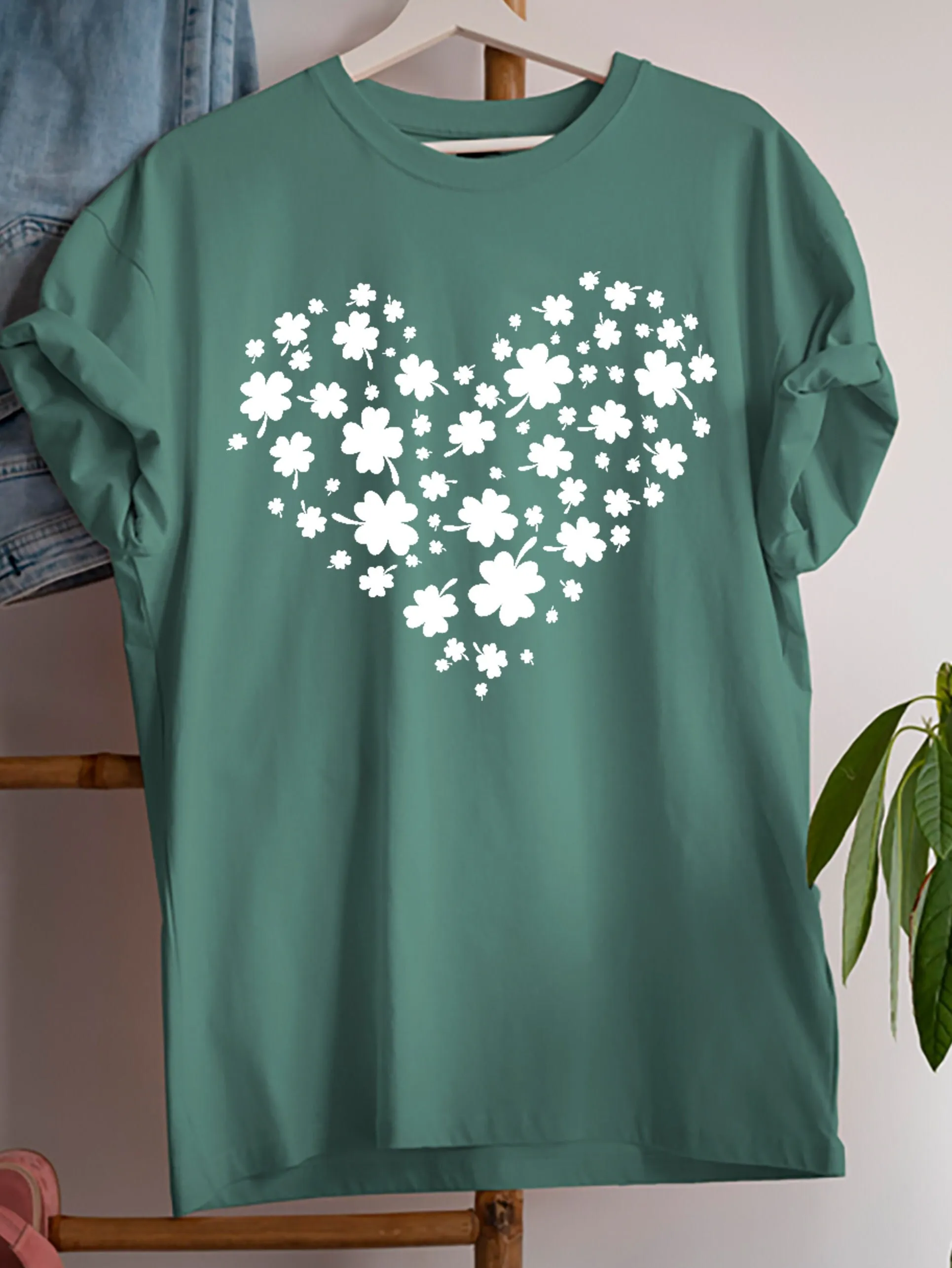 

Футболка Heart Shamrock с блестками ко Дню Святого Патрика Lucky Irish