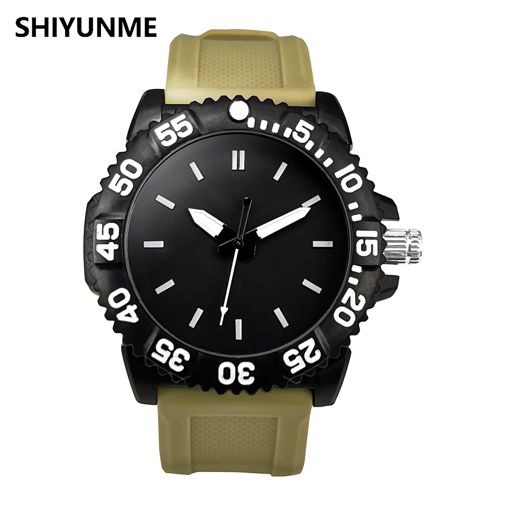 SHIYUNME Fashion Military Quartz Watch for Man Silicone Strap Rotatable Bezel 30m Waterproof Luminous Outdoor Sports Wristwatch