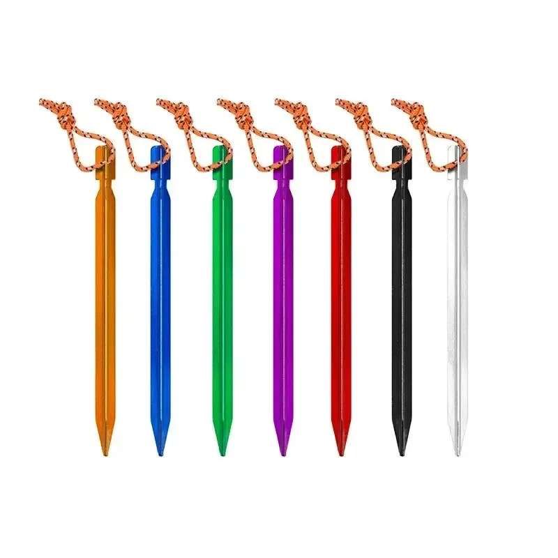 10Pcs/lot 18cm Aluminum Alloy Tent Takes Pegs Heavy Duty Travel Outdoor Camping Accessories Tarp Ultralight Nails Ground Peg image 3