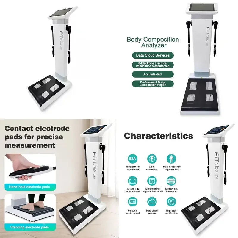 8 Electrode Bioimpedance Human Body Weight Composition Analyzer Machine Intelligence Analysis with Printer