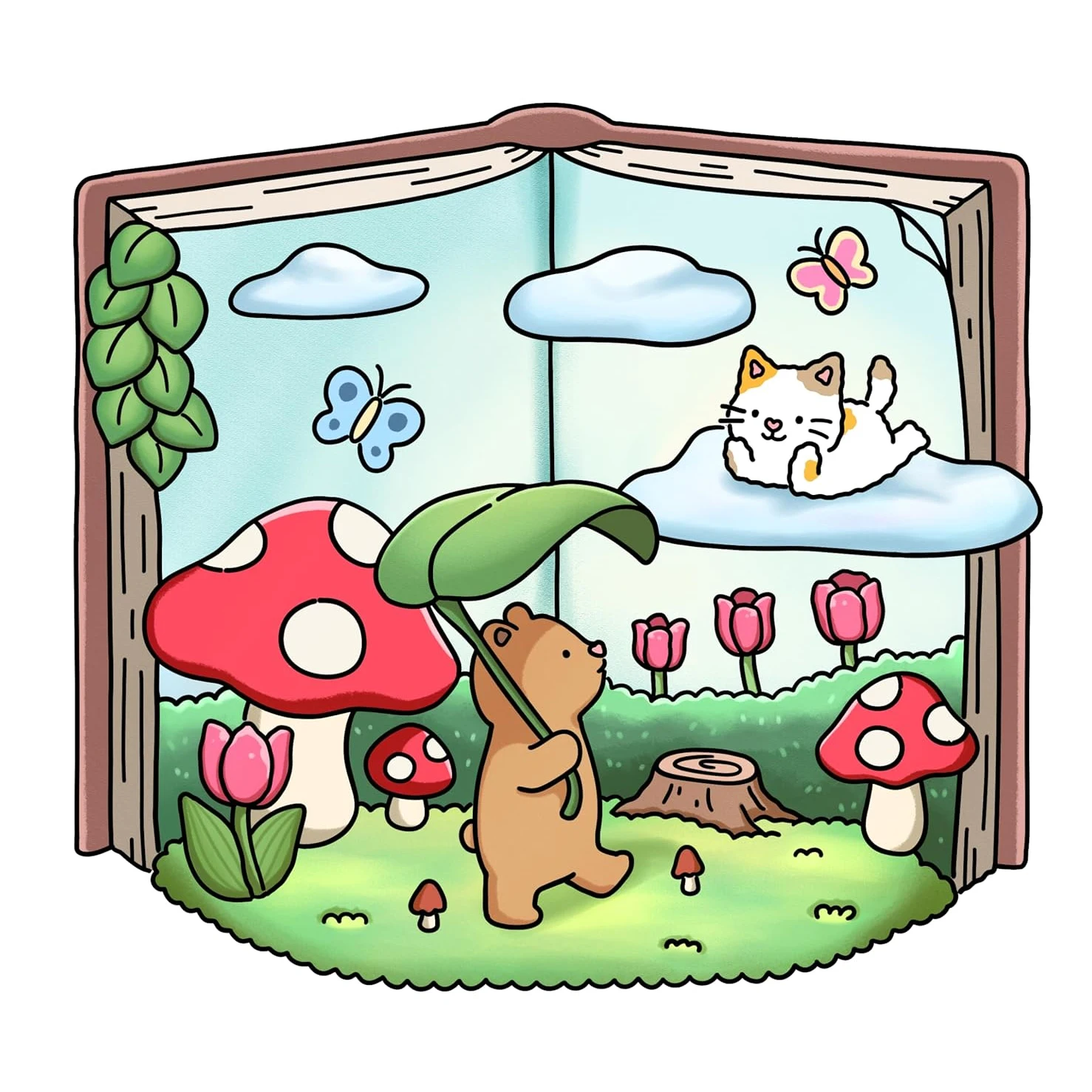 Fuzzy Tales Fairycore Coloring Book for Adults Teens Featuring Adorable Animals Characters Fuzzy Friends Coloring image 3