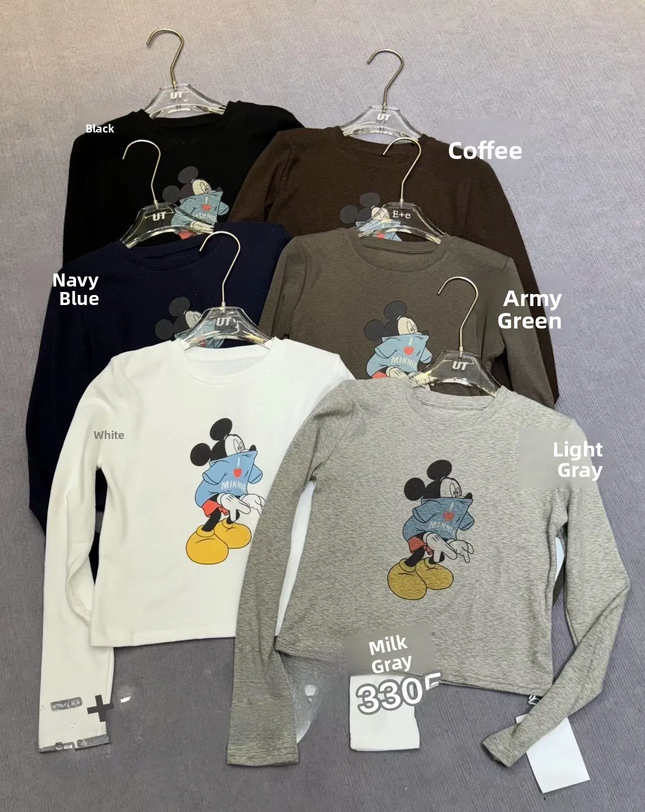 

Autumn Winter Women's Long Sve Floing T-irt Korean Sle Design Cartoon Print Slim Fit Base Layer Top Cotton Blend