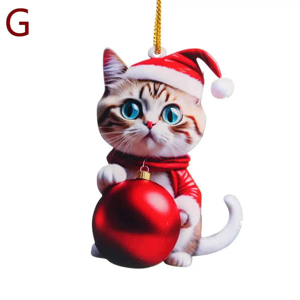 1pcs เครื่องประดับต้นคริสต์มาส Super น่ารัก 10 สไตล์รถบ้านตกแต่งหมวกเครื่องประดับคริสต์มาสอะคริลิควันหยุดของขวัญ S2n3