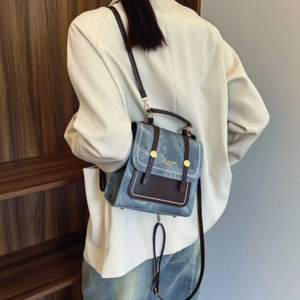 

New PU Leather Backpack Multifunctional Large Capacity Handbag Portable Casual Tote Bag for Women