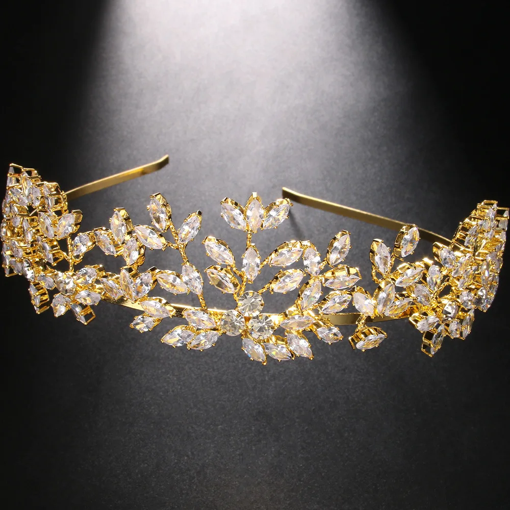 Stonefans 2024 Crystal Hairbands Fashion Bridal Tiara Crowns Wedding Hair Accessories CZ Headwear Bridesmaid Headband Jewelry