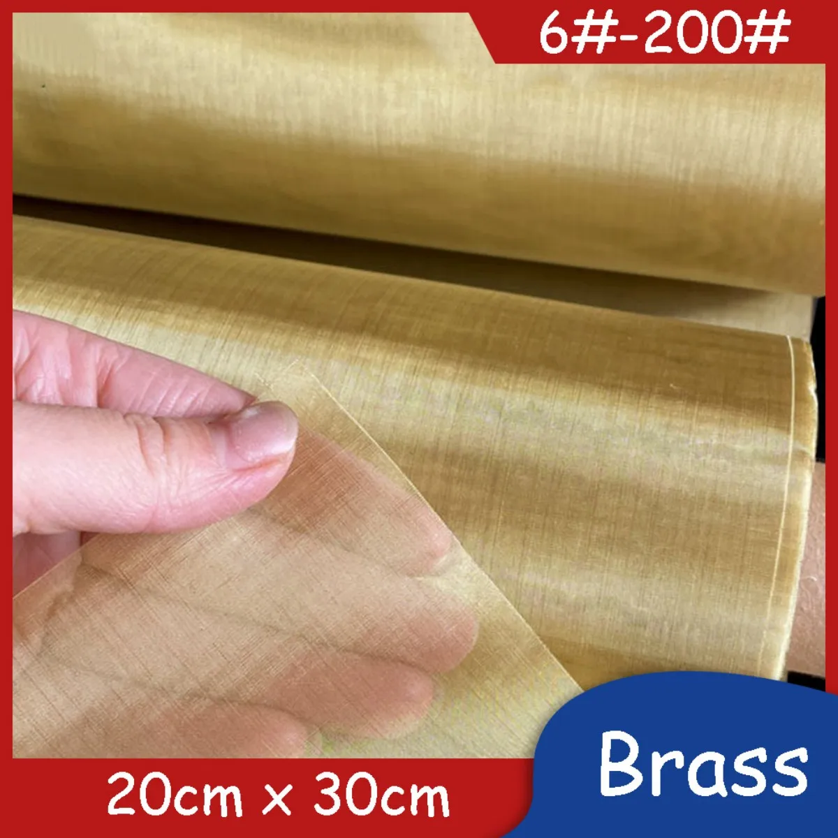 

20cm x 30cm Brass Mesh 6#-200# Metal Filter Cloth Electromagnetic Shielding Radiation-resistant Meshes