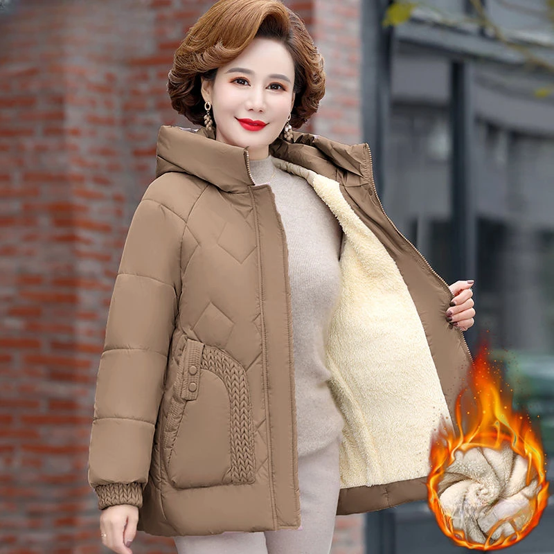 Good Price Winter Thickening Womens Hooded Down Parka Mid Length Jacket Warm Korean Fashion  Cotton Coat Bubble Outwear L59