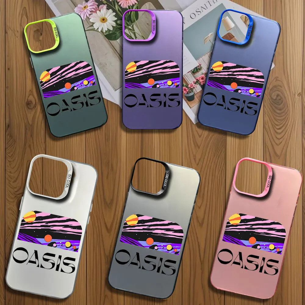 Hot O-Oasis Band Phone Case for iPhone 12 11 13 IMD 14 15 16 Max Pro Plus Laser Cover