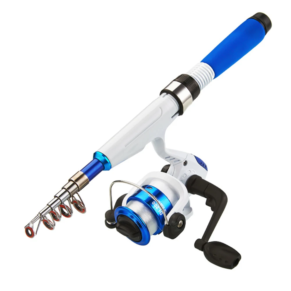 Afbeelding 4: 1.2M Mini Hengel Kits Met Korte Telescopische Hengel En-Spinning Reel Baits Reizen Pole Set voor Beginner Kinderen