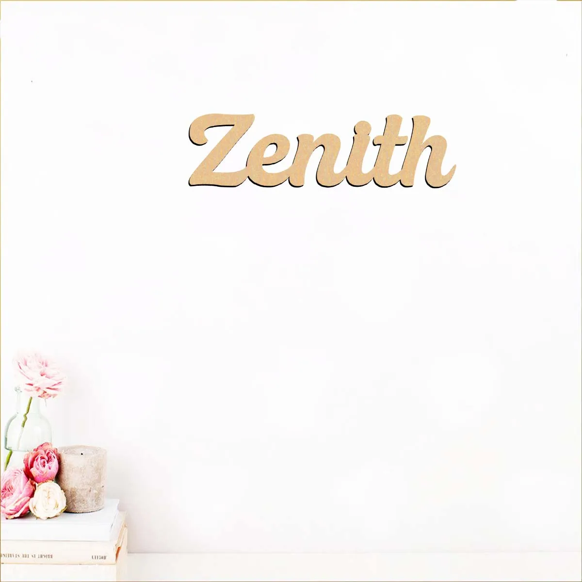 1pc Diy Zenith example Customized Letter Laser-Cut Sign Wooden Decor Wooden Sign Handcrafted with Elegant Cursive Lettering