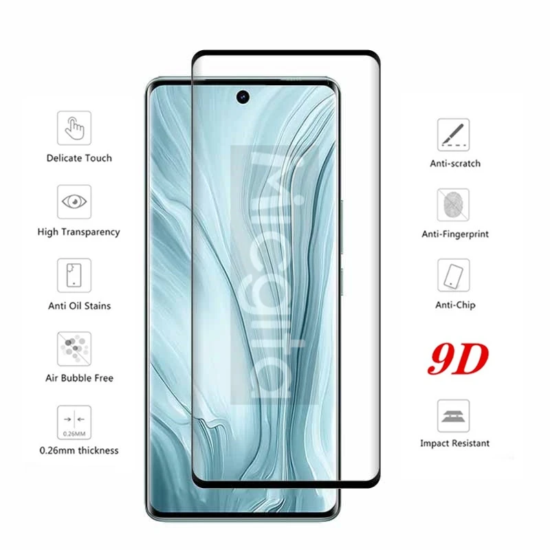 9D Curved Tempered Glass For VIVO V40 V40Pro Screen Protector Anti-Scratch For VIVO V40 Pro Soft Fiber lens film