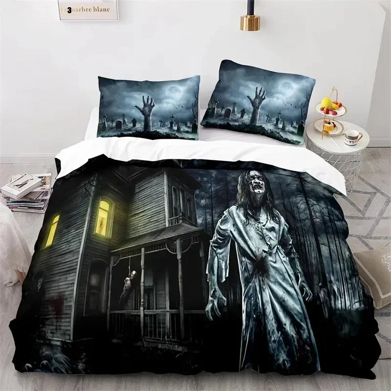 Horror Theme Spooky Supplies Set Duvet Cover Set Bedding Sets For Adults Bed With Pillowcases No Filling Luxury Birthday Gifts