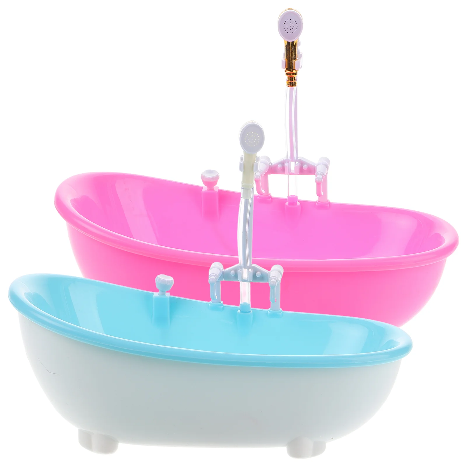 2 Pcs Simulation Bathtub Pretend Decor Fruit Tray Plastic Mini Model Cup Miniature Bathroom Accessory