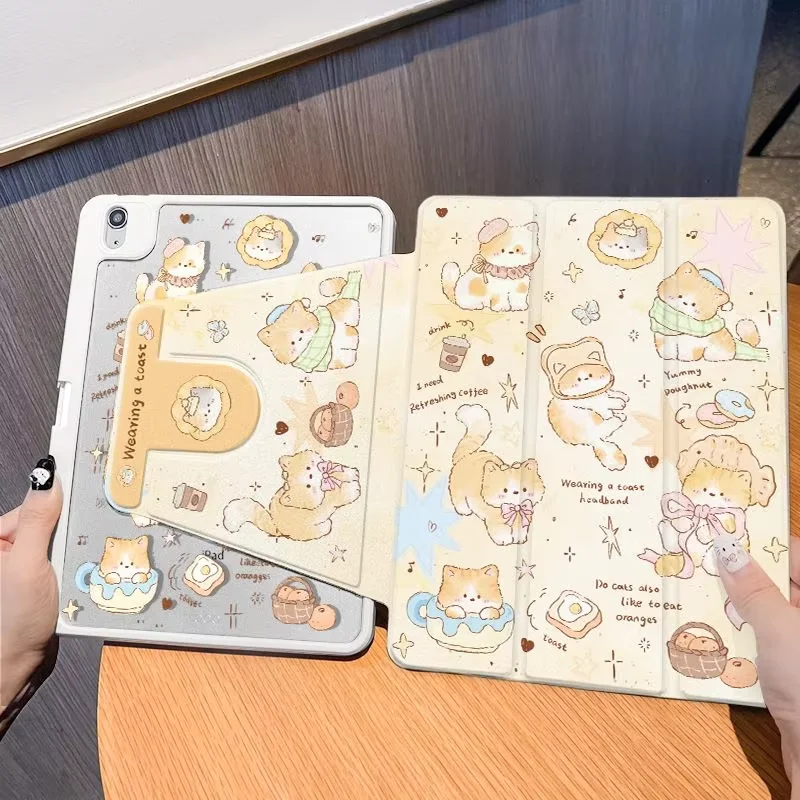 Cute Cartoon For iPad Pro 11 12.9in 13 M4 M5 Case 9.7 10.2 7/8/9 11th Mini Air5 6 7 Funda for Samsung Tab S7 S8 S9 11 Plus Cover