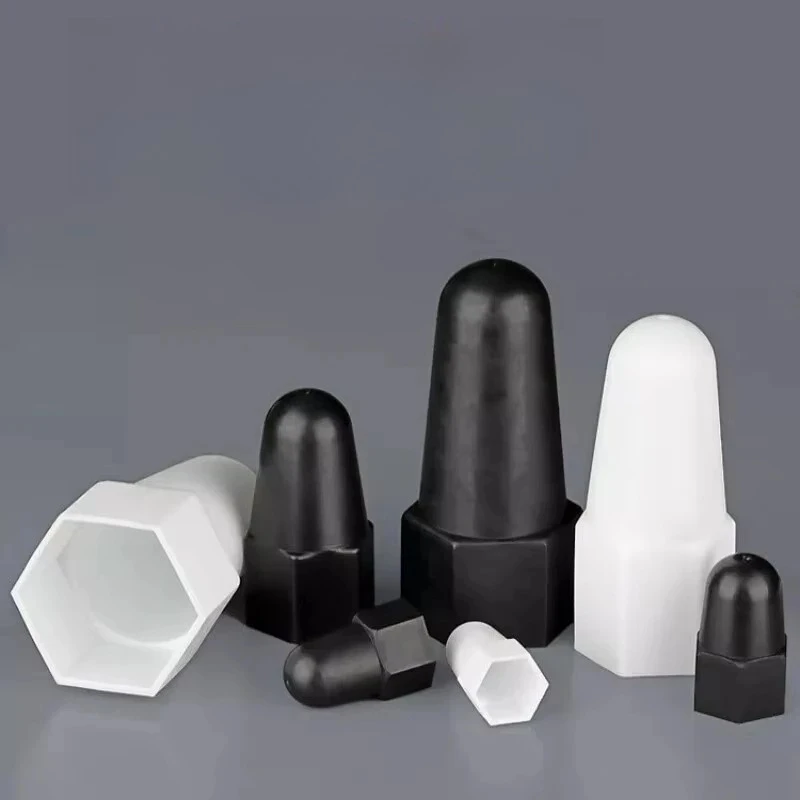 Bolt Acorn Nut Protection Caps M6-M30 Black/White Cover Hex Screw Plastic Hexagonal For Waterproof Dust Proof Lengthen Nut Cap