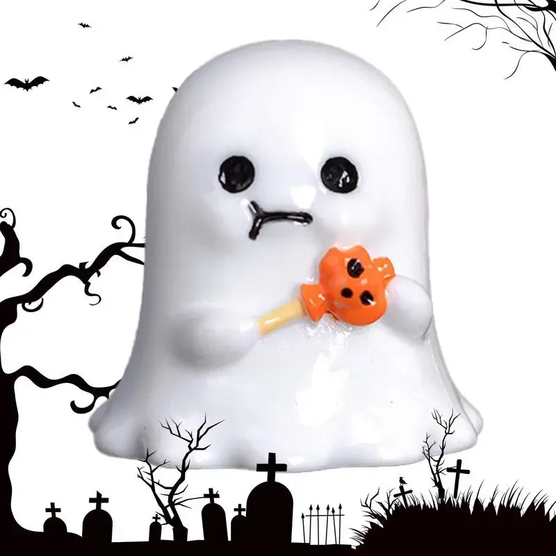 Halloween MicroLandscape Miniature Figurines Resin Craft Mini Fairy Garden Ornaments Cute Pumpkin Ghost Vampire Decoration