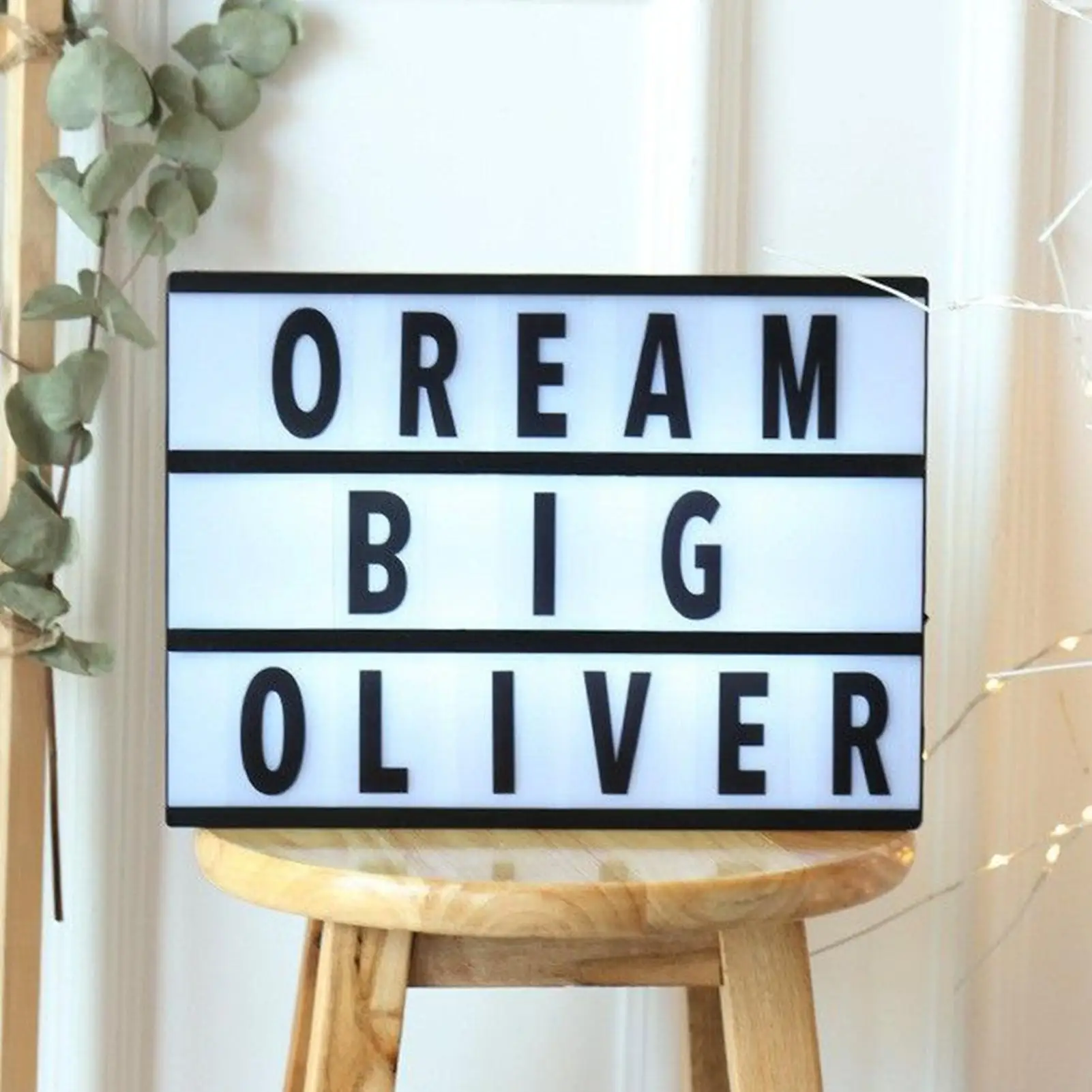 Light Box Sign 96 Letters Vintage Plug-In A5 LED Lighted Board Sign For Bedroom School Event Gathering Table Yard Wedding