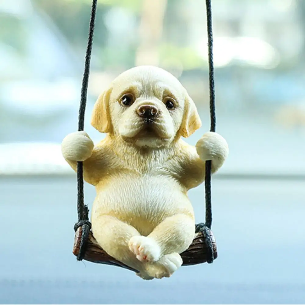 Labrador Dog Rear View Mirror Hanging Swing Monkey Car Window Pendant Fashion Car Trinket Rearview Mirror Ornament Bag Charm