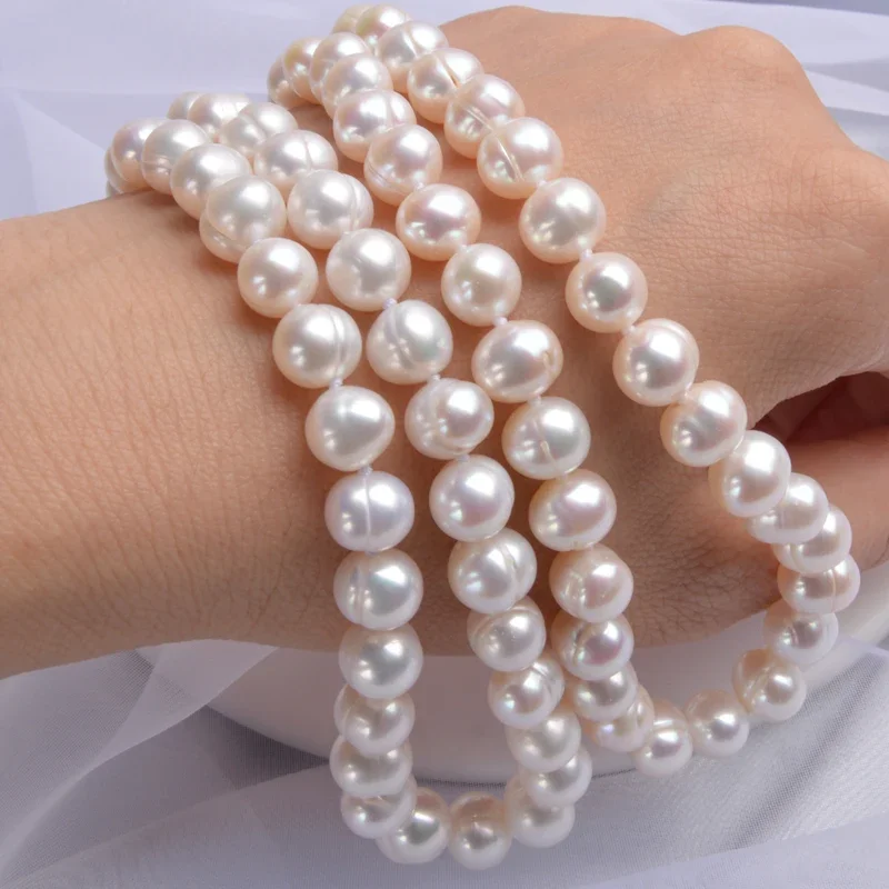 ASHIQI Natural Freshwater Pearl Necklace  Near Round Pearl Jewelry for Women Wedding Gifts for The New Year Trend