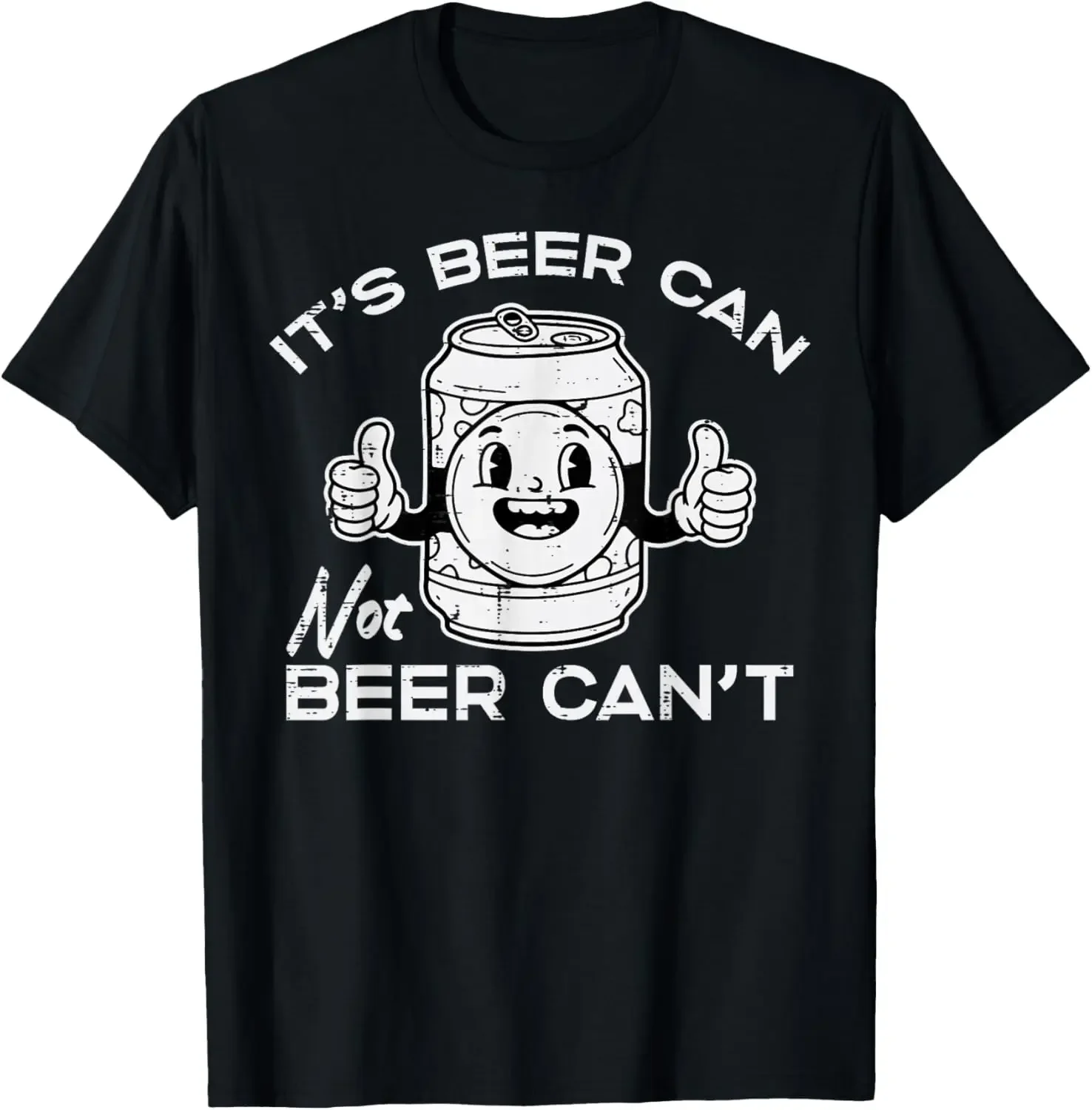 Its Beer Can Not Cant Cartoon Beer Can Graphic Tee Women Casual T-Shirt