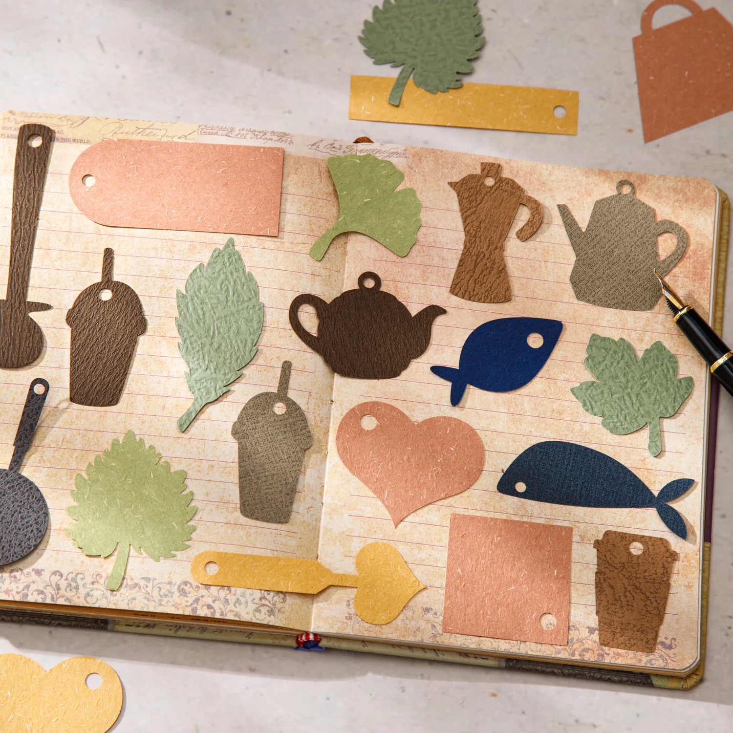 Life Notes Signature Series Vintage Sky Leaves Label Landscape Memo Pad Creative DIY Junk Journal Material Collage Stationery
