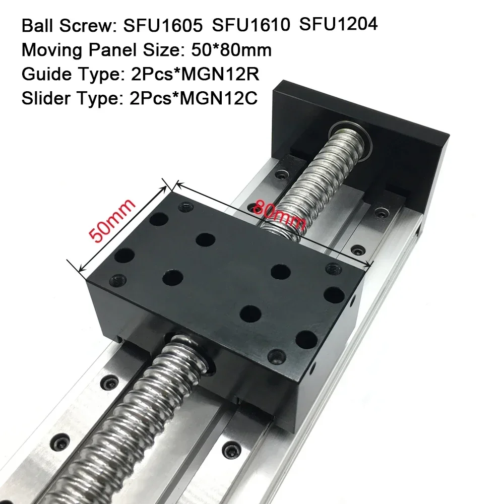 Image 4: Rail de guidage linéaire avec vis à billes, double rail linéaire, axe XYZ, SFU1204, 1605, 1610, moteur pas à pas Nema 23, charge maximale de 60kg