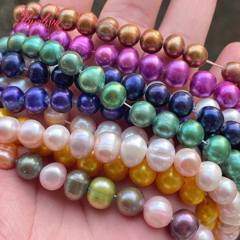 Natural Cultured Freshwater Pearl Stone Beads DIY Loose Strand 15 Inch 7-9mm For Necklace Bracelats Jewelry Making Free shipping