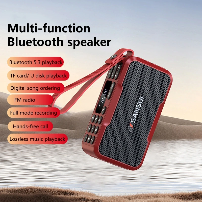 

Портативная Bluetooth-колонка Sansui M37 Mini с FM-радио, функцией громкой связи и воспроизведением с TF/USB для повседневного использования