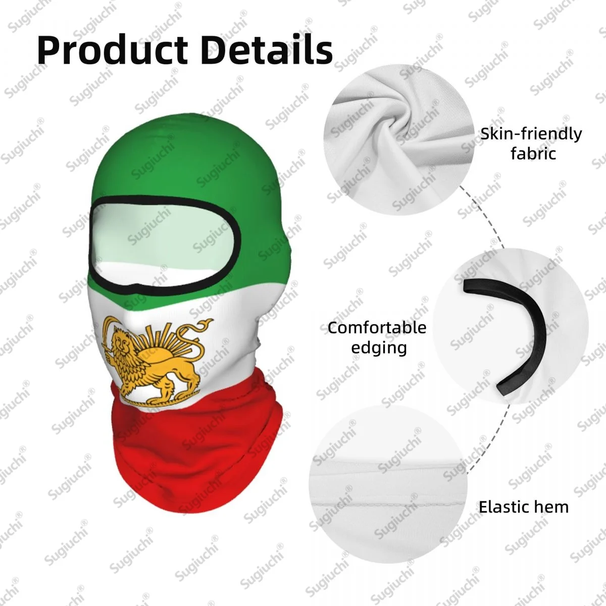 Iran Persia Lion Cycling Balaclava Full Face Ski Cover sun protective scarf Windproof Breathable Anti-UV Motorcycle Helmet Liner view 4