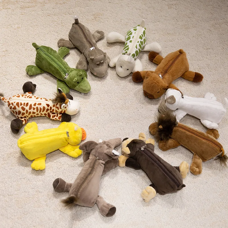 الكرتون الحيوان الفيل الأسد كابيبالا أفخم القلم الحال بالنسبة للطفل سعة كبيرة لوازم القرطاسية حقيبة التخزين للطفل هدية #1